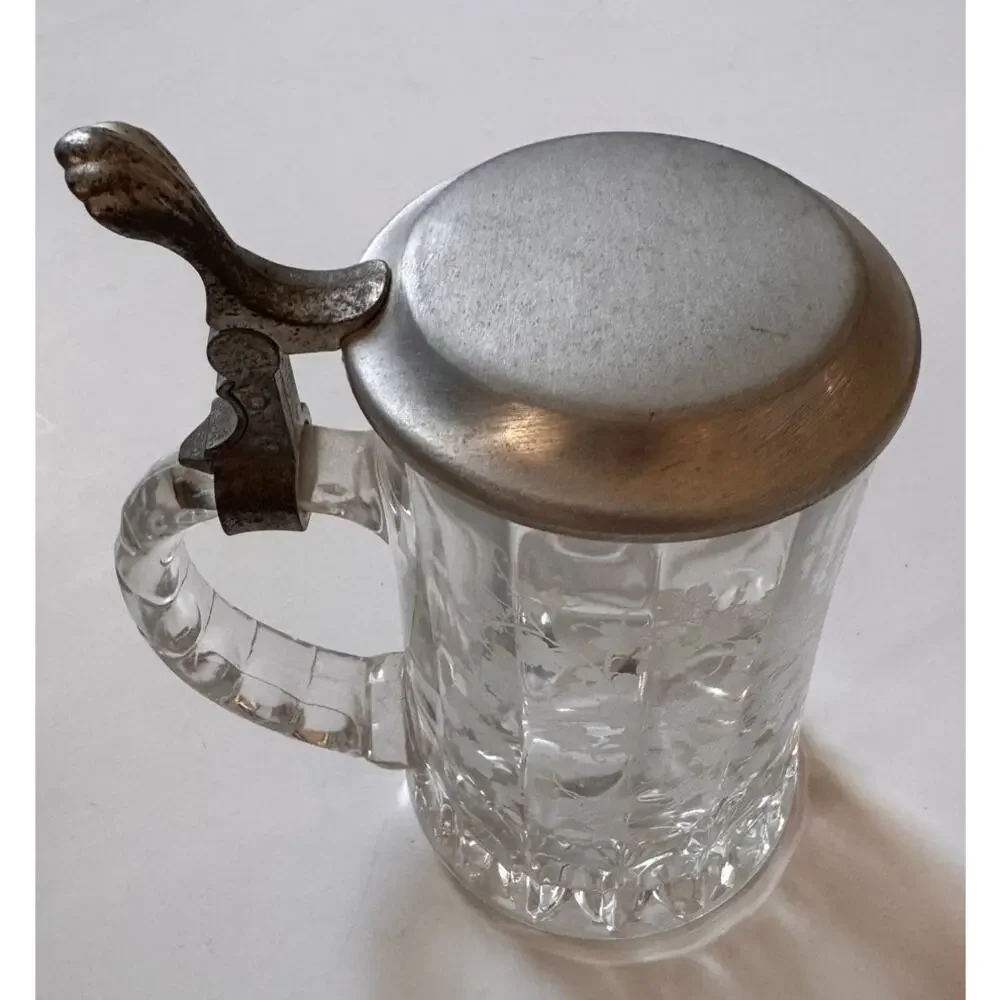 Vtg BMF Hopfen Und Malz Etched Beer Stein Made in W. Germany